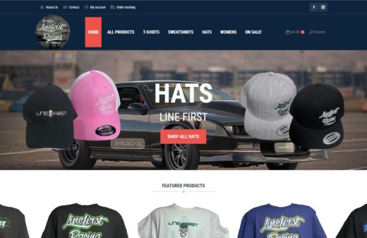 Linefirst Racing Clothing Company website by Harvest Web Design Melbourne FL